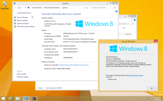 Windows 8.1 x64 activated