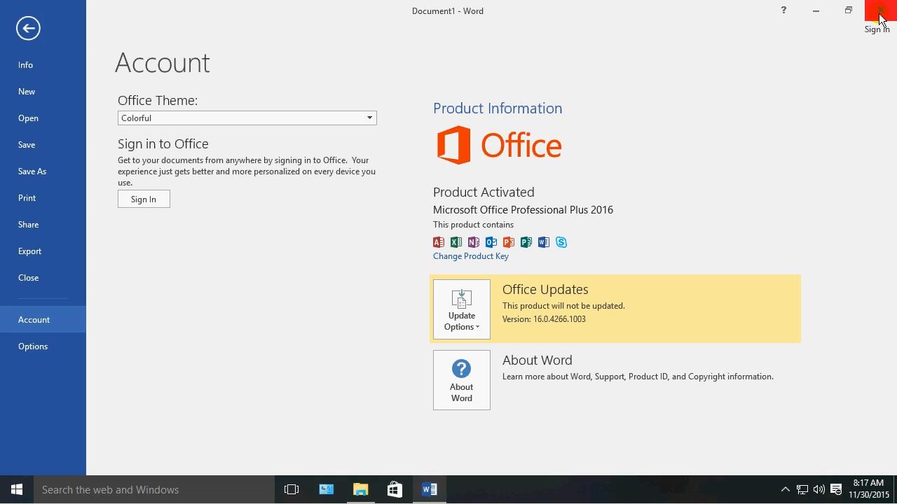 how to activate microsoft office 2016 professional plus for free