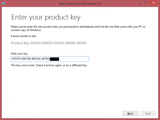 Enter your product key Windows 8.1