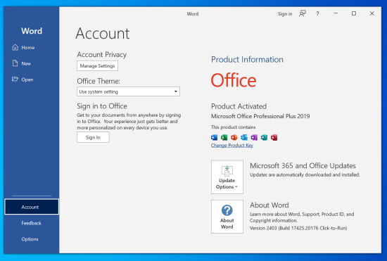Office 2021 is activated for free